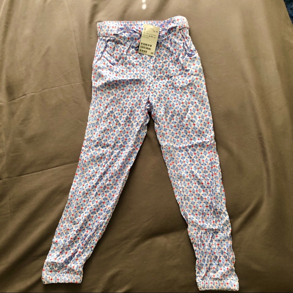 H&M girl’s pink and blue pants trousers 6-7Y